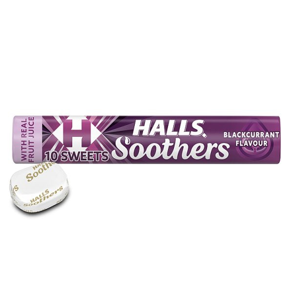 Halls Soothers Blackcurrant Lozenges Roll 45g x 20