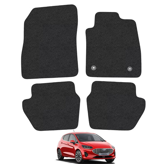 Ford Fiesta 2017+ MK8 Car Floor Mats Tailored Fit Carpet Set Anti-Slip Black