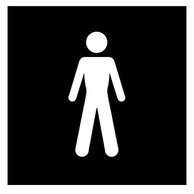 Gents Toilets Self-adhesive labels, (H)100mm (W)100mm
