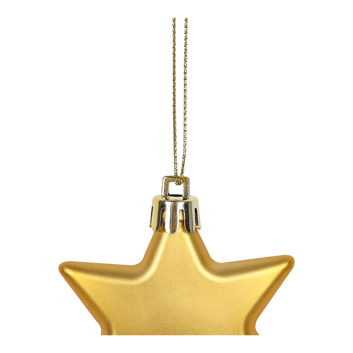 Gloss & matt Gold effect Star & Tree Hanging decoration set, Pack of 12