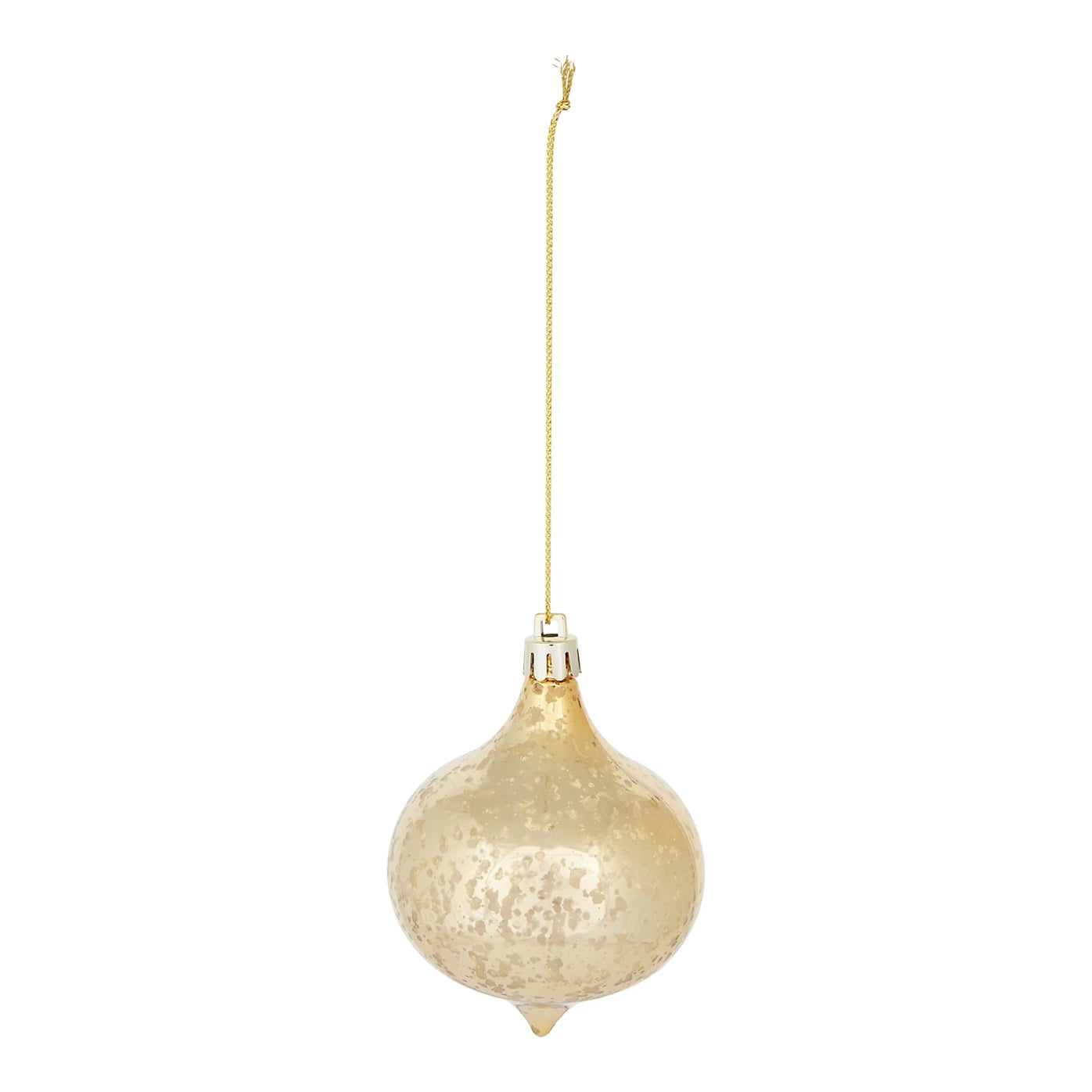 Gold effect Plastic Hanging Christmas Tree decoration, Pack of 40 Baubles