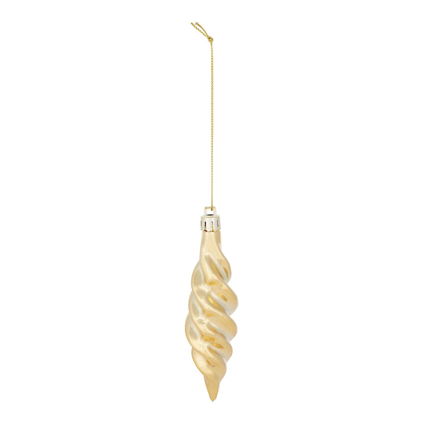 Gold effect Plastic Hanging Christmas Tree decoration, Pack of 40 Baubles