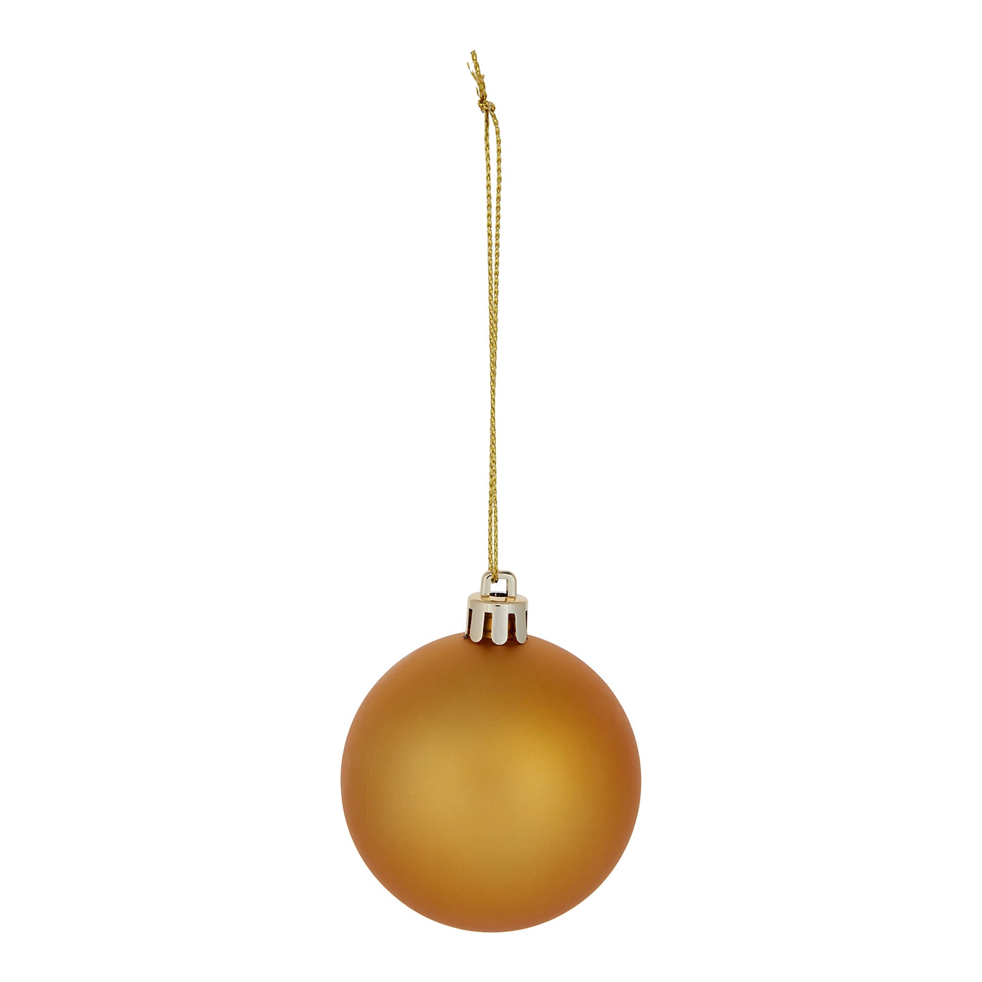 Gold effect Plastic Round Christmas bauble set, Pack of 10 (D) 60mm