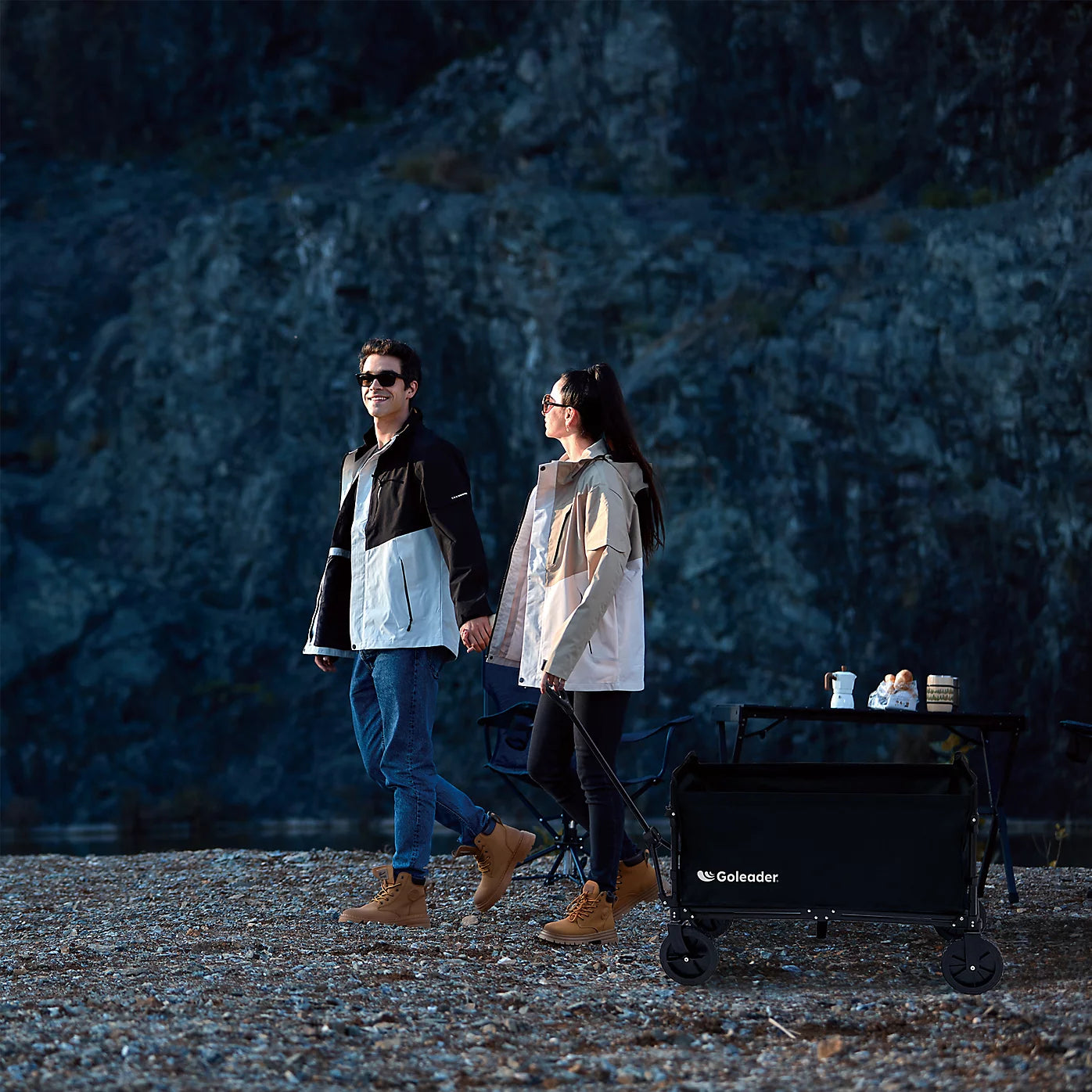 GoLeader Black Foldable Festival Trolley, 80kg capacity