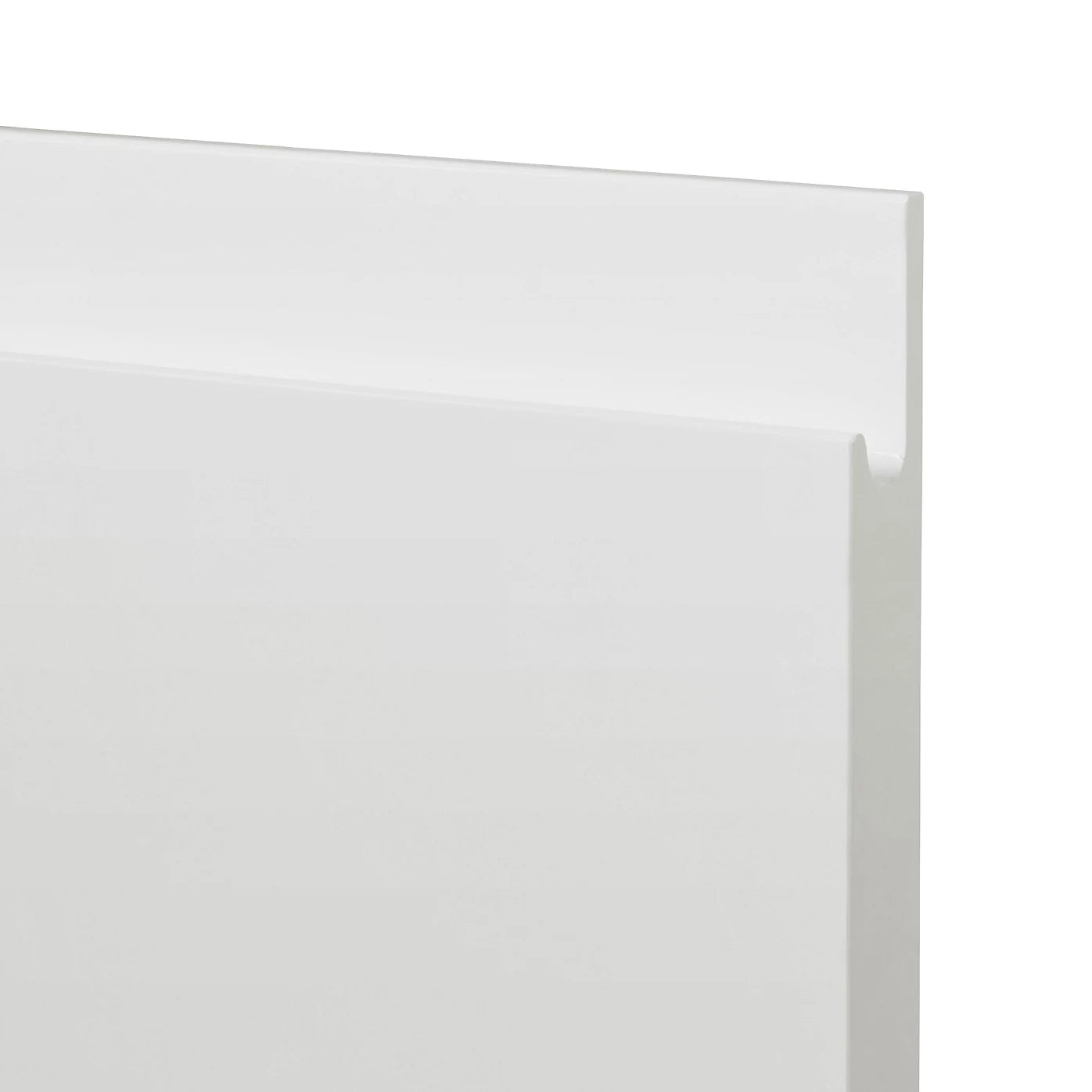 GoodHome Garcinia Integrated handle Gloss white Highline Cabinet door (W)600mm (H)715mm (T)19mm
