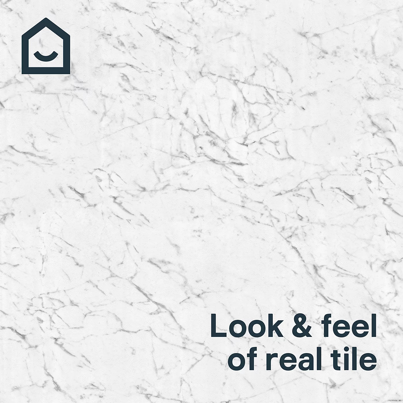 GoodHome Mambo White Natural Marble effect Textured Click vinyl Tile, 1.92m²