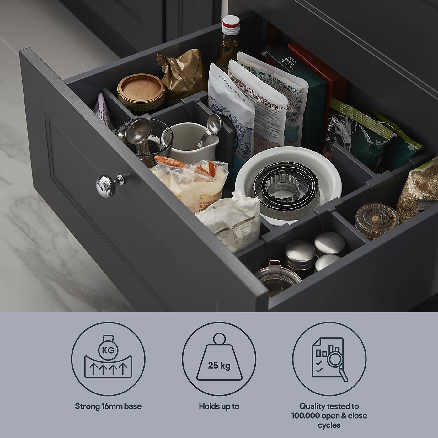 GoodHome Soto Soft-close Drawer box (W)500mm