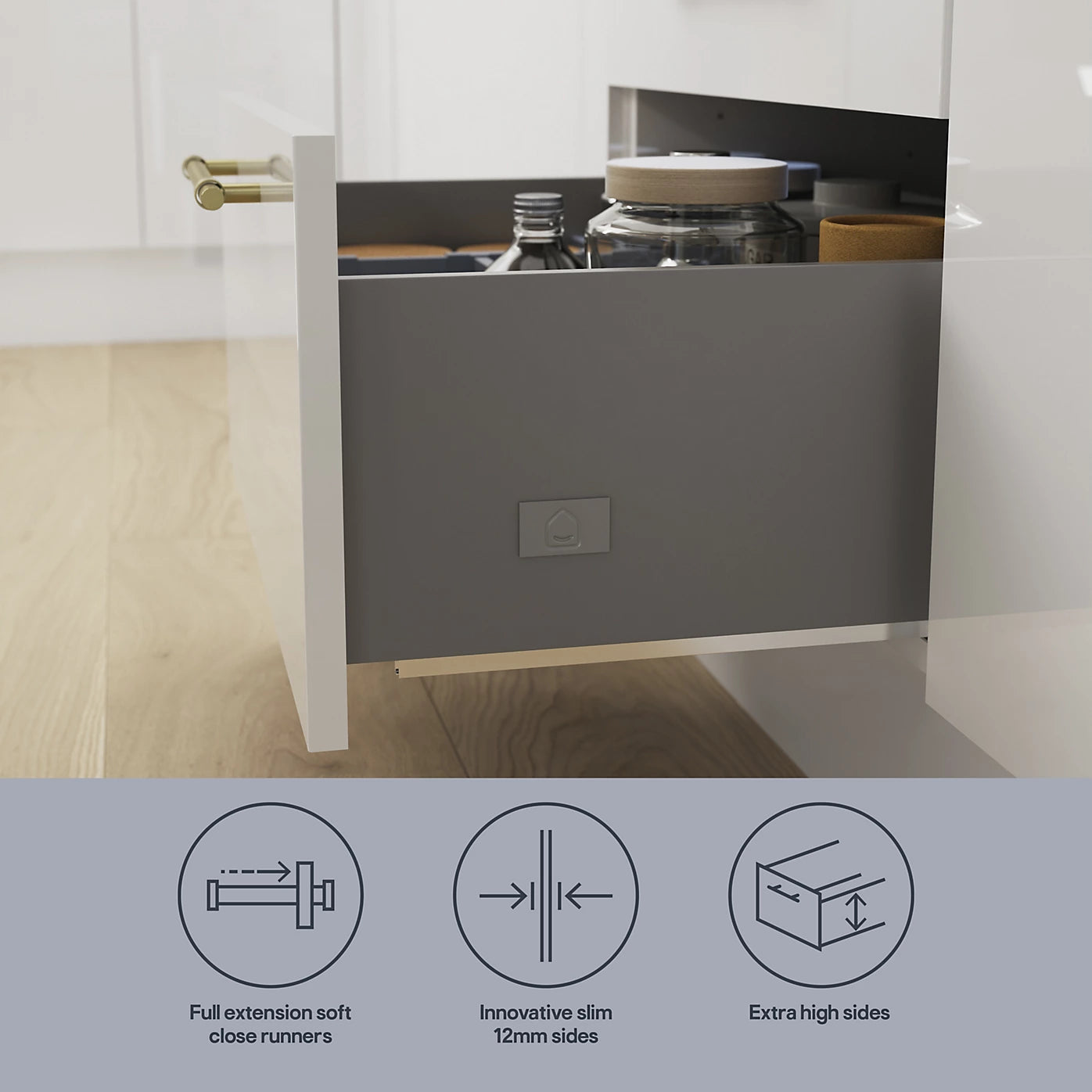GoodHome Soto Soft-close Drawer box (W)500mm