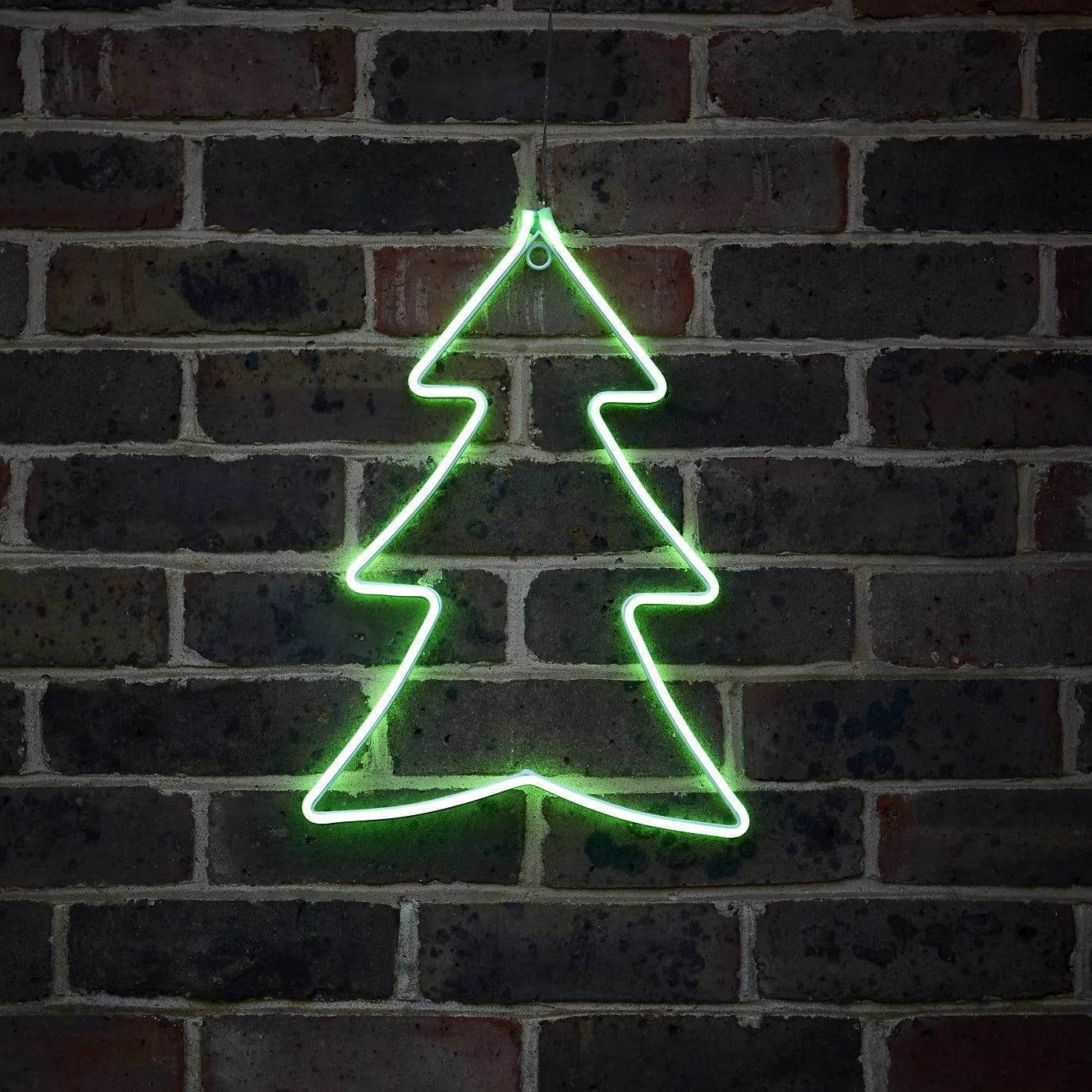 Green LED White Christmas Tree Silhouette (H) 406mm