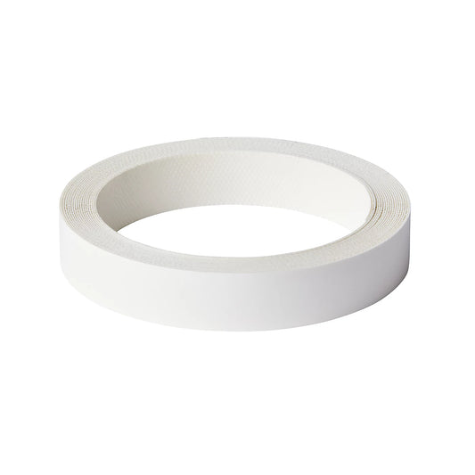 Iron on Pre glued White Worktop edging tape, (L)5m (W)20mm