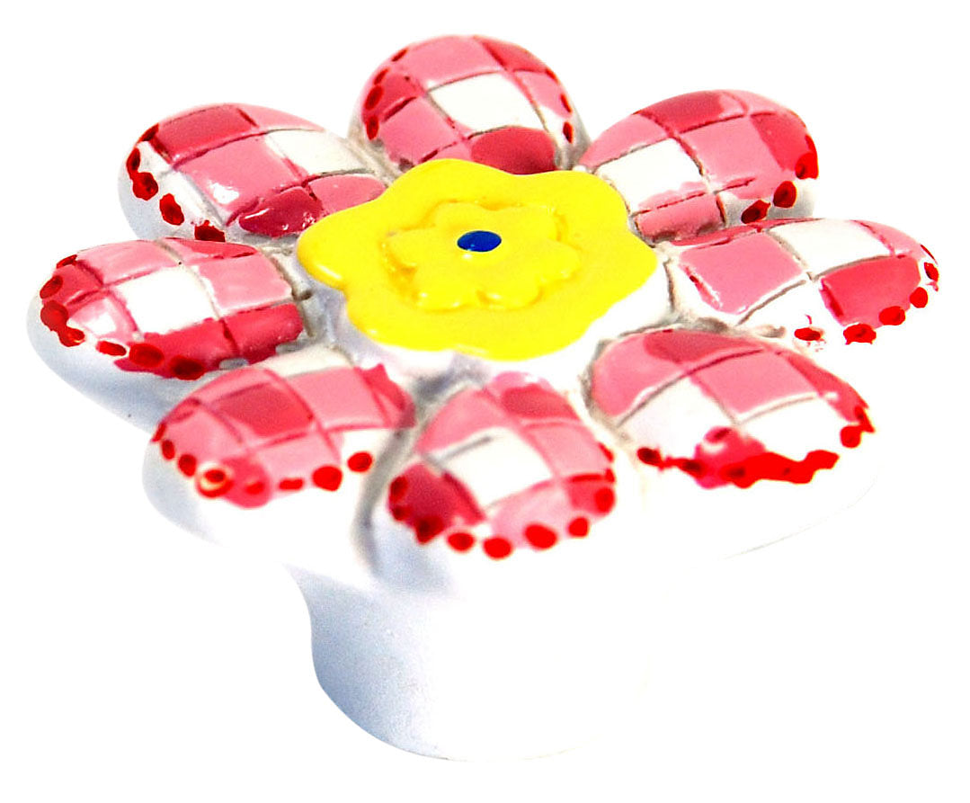 Multicolour Plastic Flower Furniture Knob