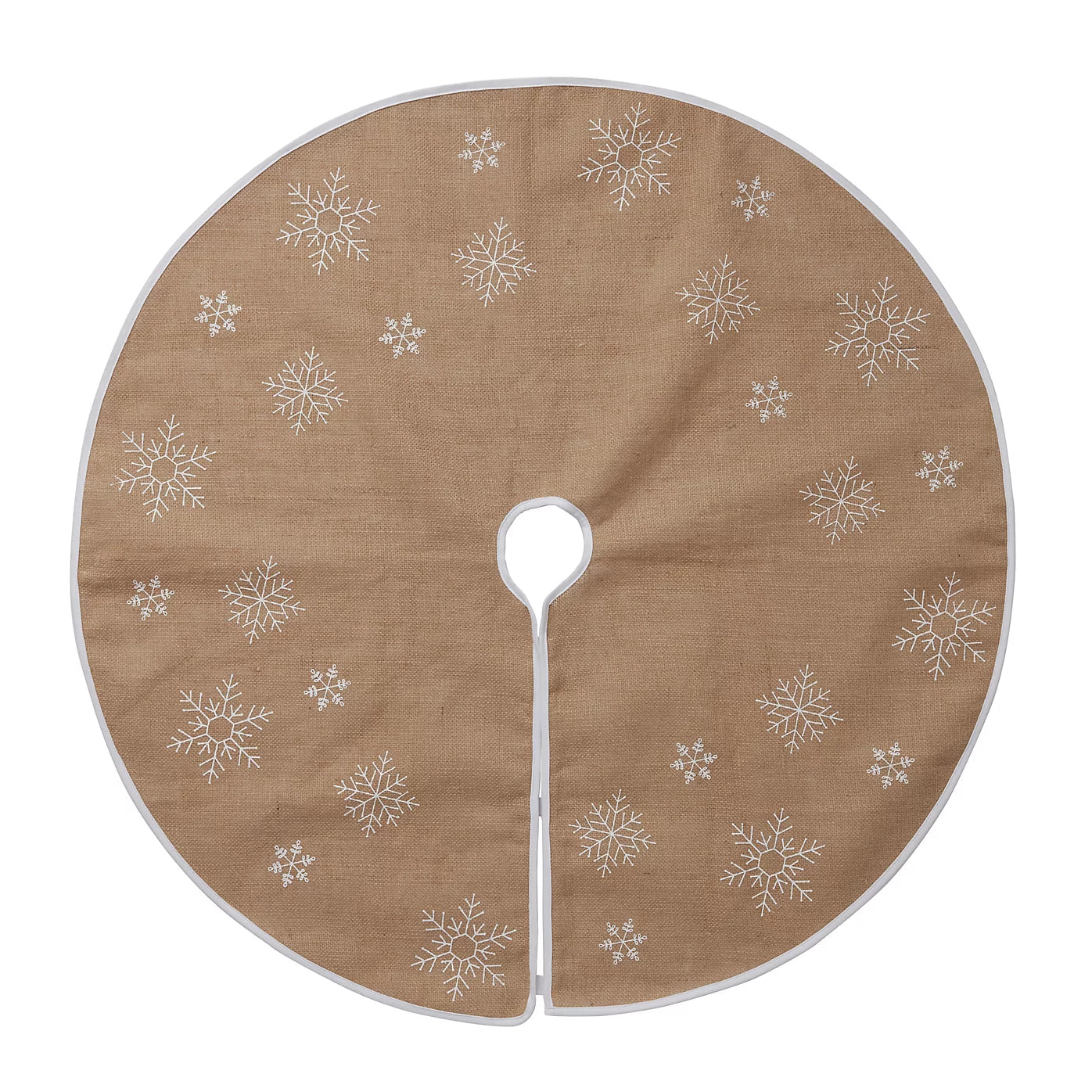 Natural Hessian Nordic Snowflake Tree skirt 99cm(Dia)