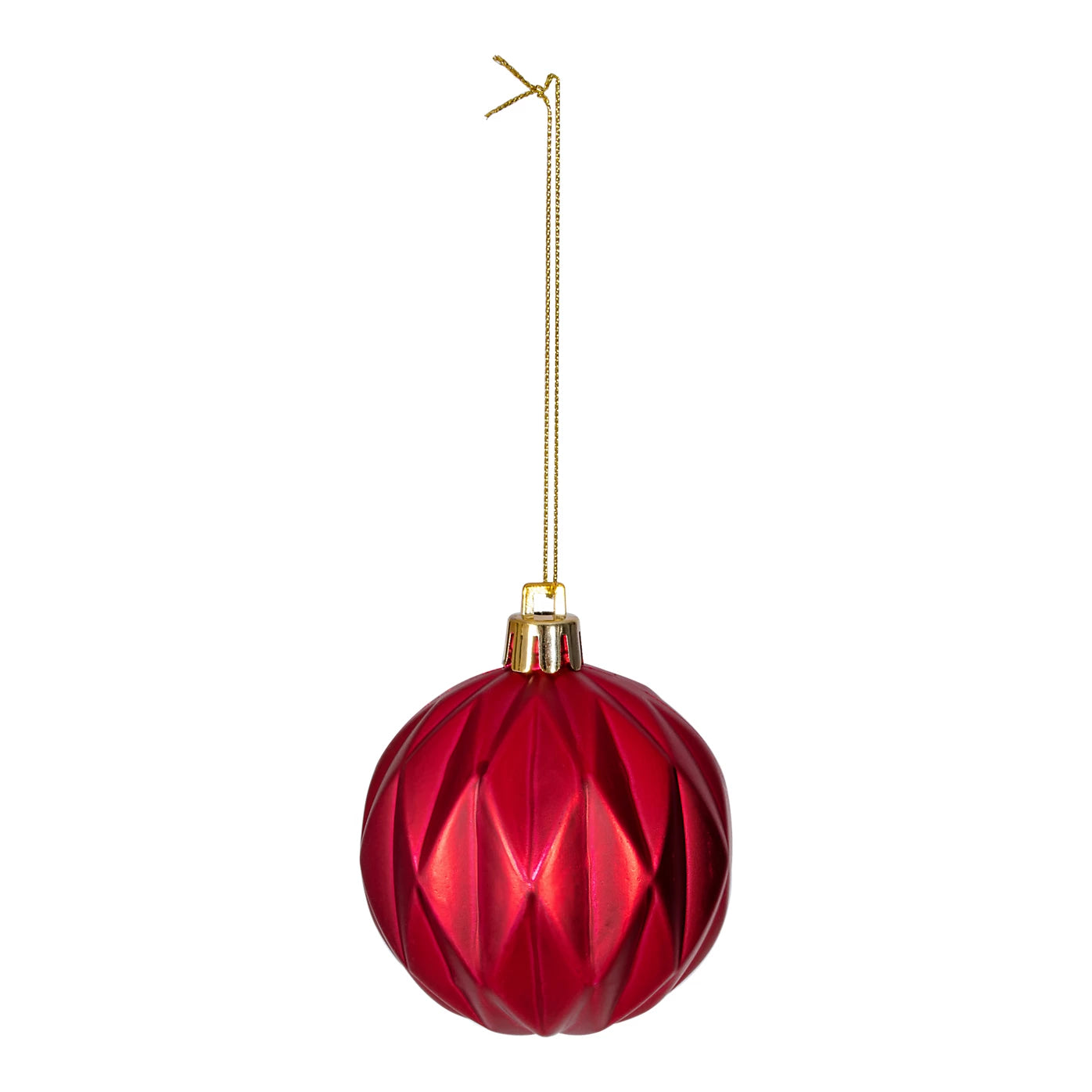 Plastic Hanging Christmas Tree decoration, Pack of 40 - Red Baubles