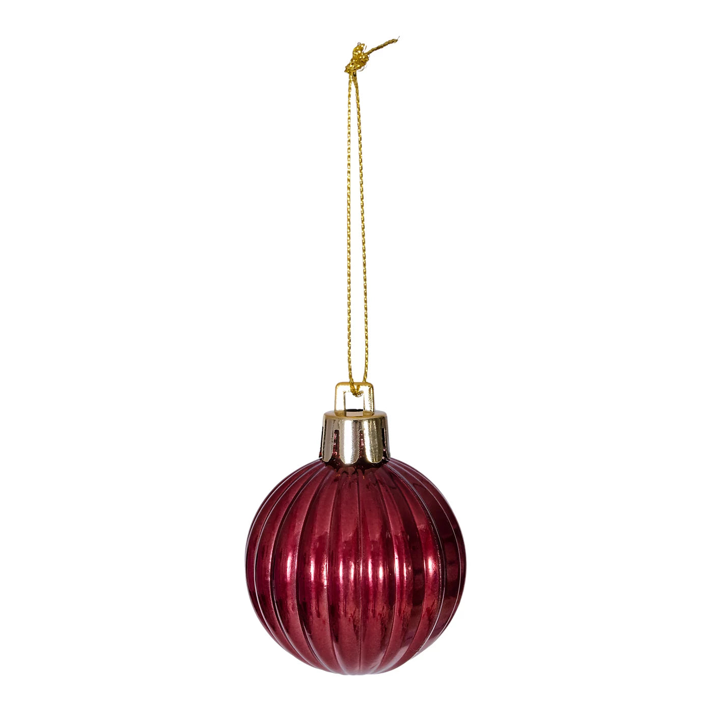 Plastic Hanging Christmas Tree decoration, Pack of 40 - Red Baubles