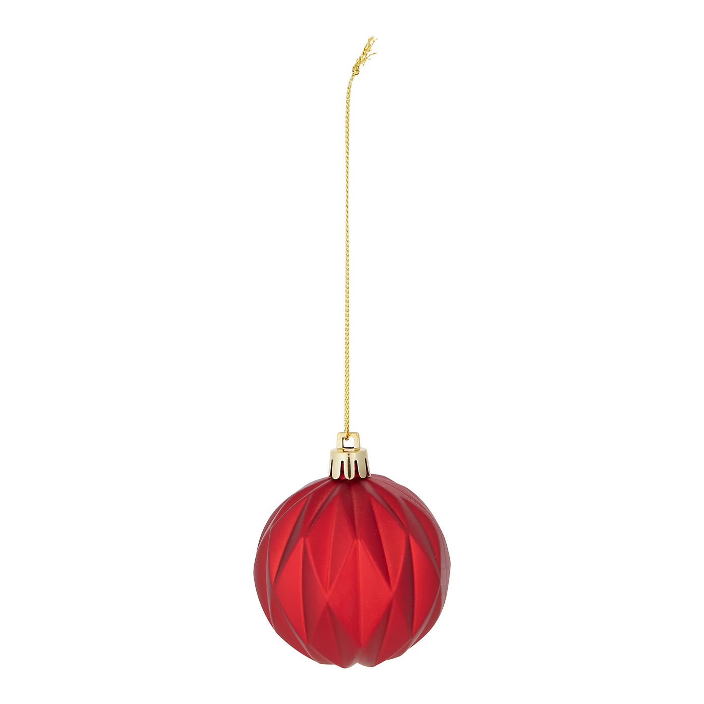 Plastic Hanging Christmas Tree decoration, Pack of 40 - Red Baubles