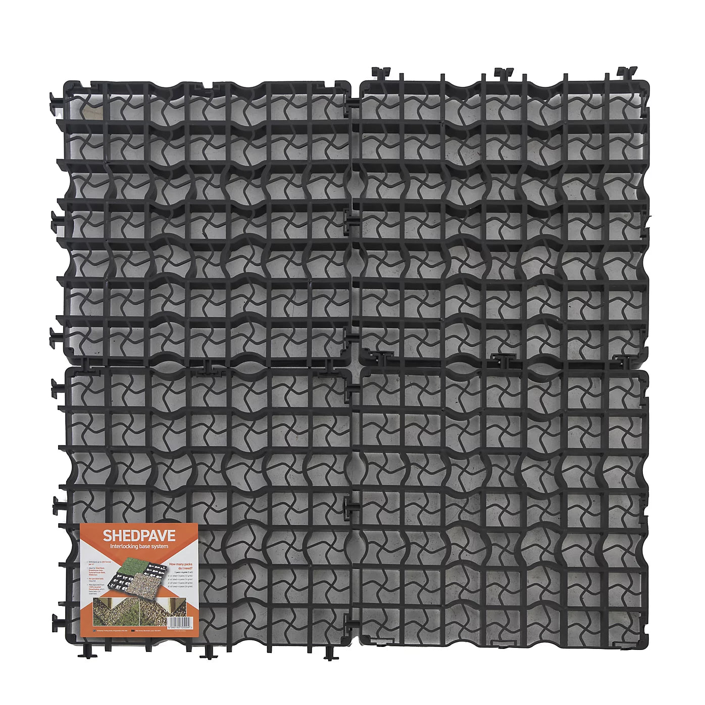 Plastic Interlocking shed base (W) 49cm x (L) 49cm , Pack of 4