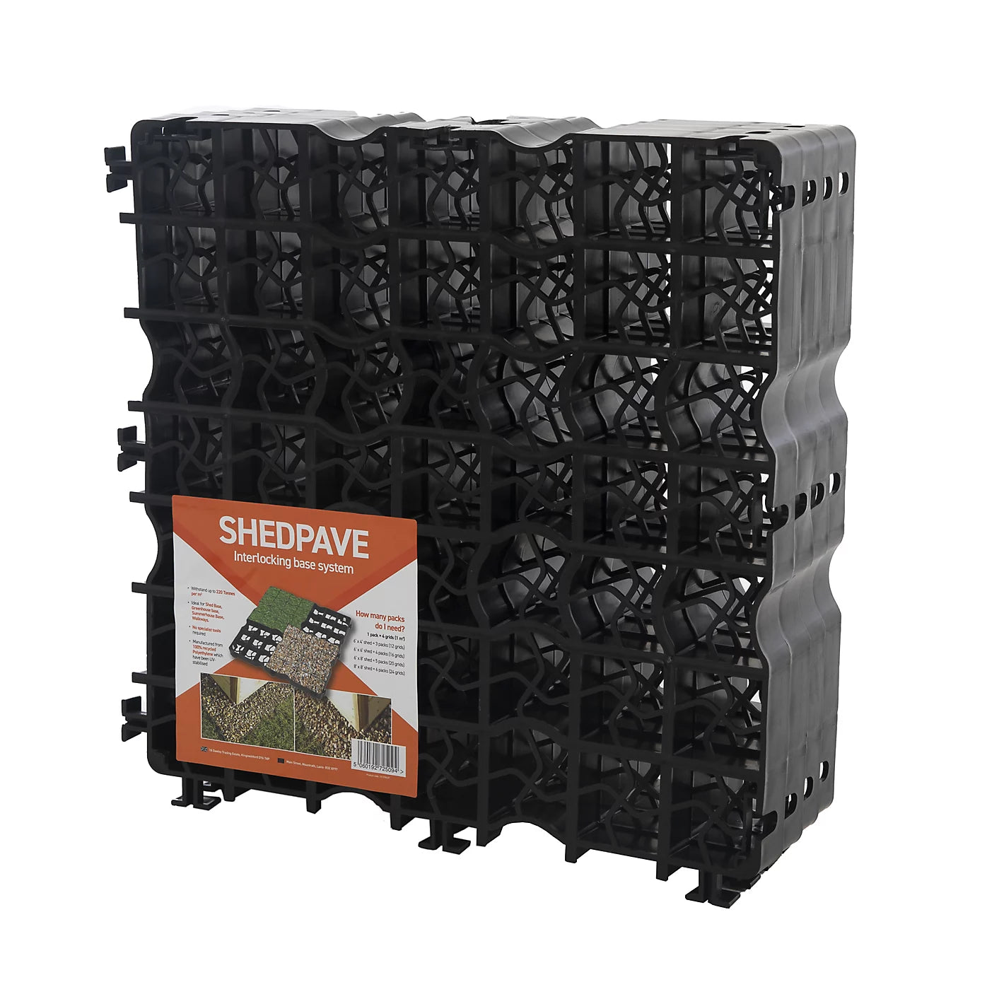 Plastic Interlocking shed base (W) 49cm x (L) 49cm , Pack of 4