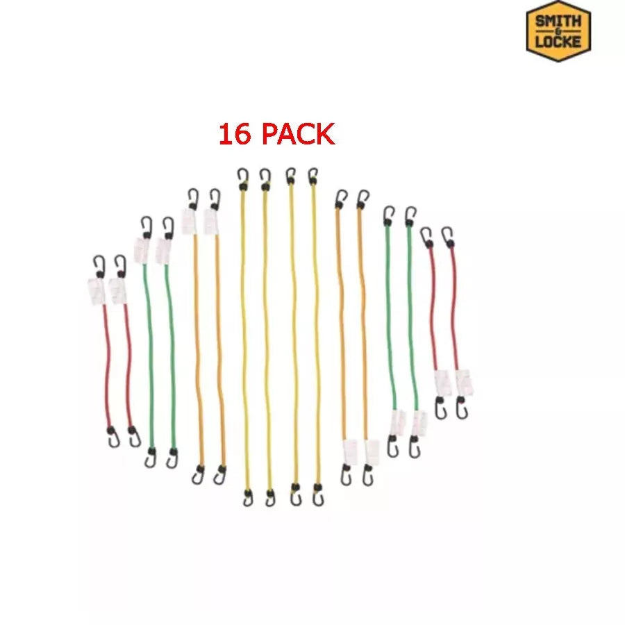 Smith & Locke Assorted Bungee Set 330-1000mm x 8mm 16 Pieces