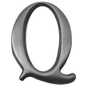 Brushed Silver Effect Aluminium Self-Adhesive House Letter Q, (H)40mm (W)25mm