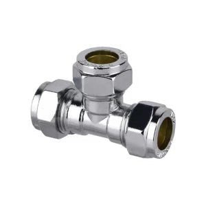 Plumbsure Compression Equal Tee 15mm x 15mm x 15mm – Durable Brass Fitting