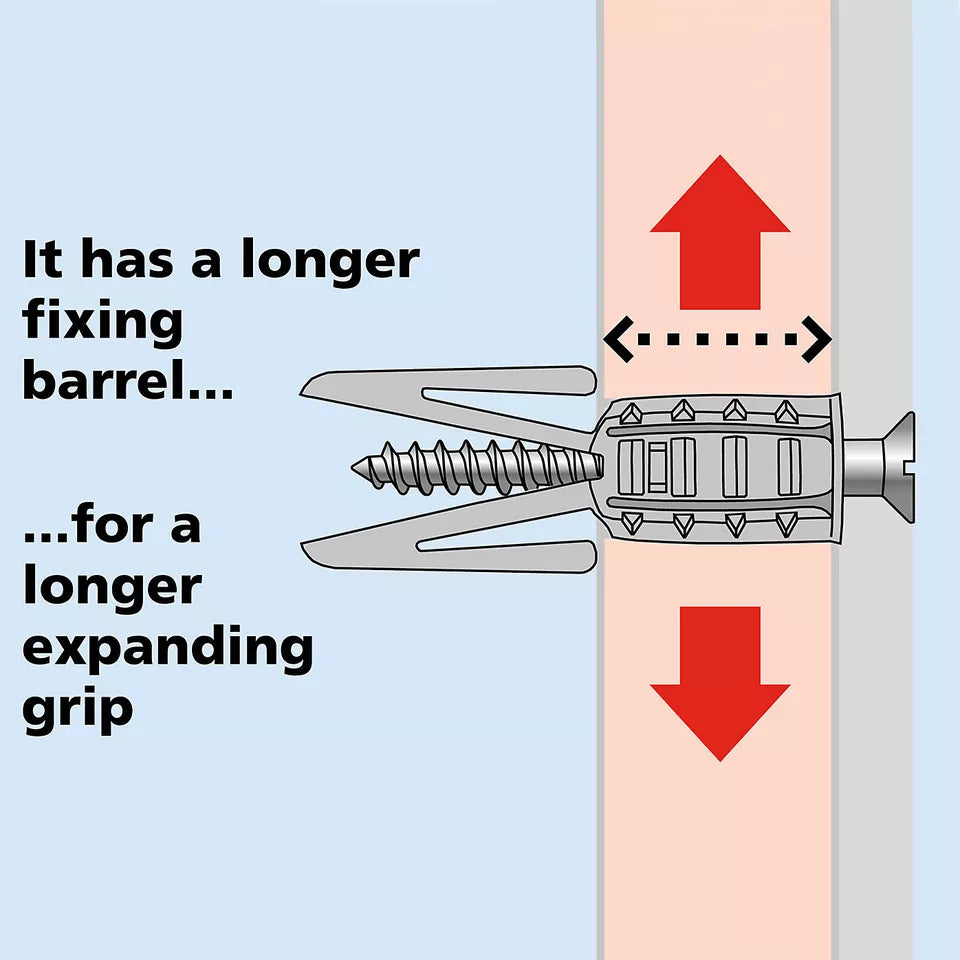 Plasplugs Nylon Hollow wall anchor (Dia)7mm (L)36mm, Pack of 500