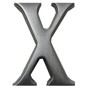 Brushed Silver Effect Aluminium Self-Adhesive House Letter X, (H)40mm (W)25mm