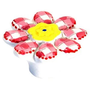 Multicolour Plastic Flower Knob – Stylish Handle for Furniture & Cabinets