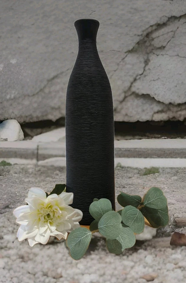 Black Ceramic Vase