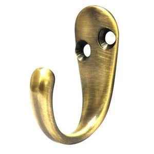 Antique Brass Effect Zinc Alloy Single Hook (Holds)5Kg