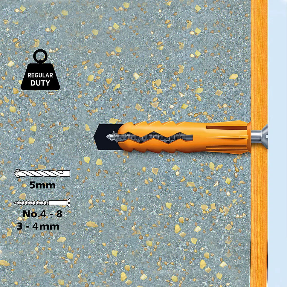 Plasplugs Super Grips PZ Yellow Multi-purpose screw & wall plug (Dia)4.5mm (L)24